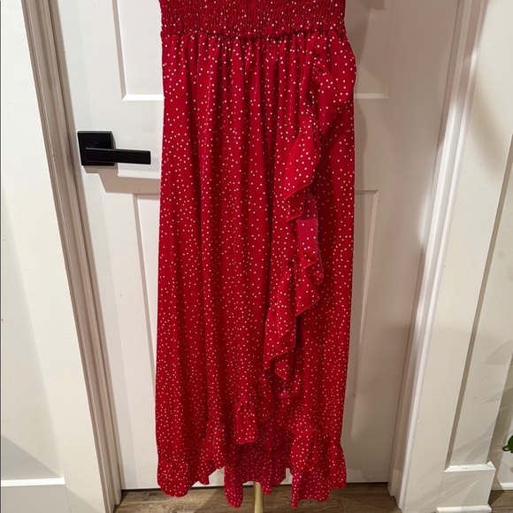 SHEIN Size XS Red Polka Dot Maxi Dress - Picture 7 of 12